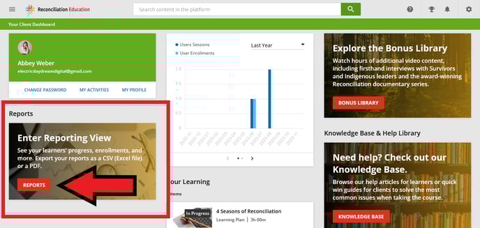 Enter Reporting View