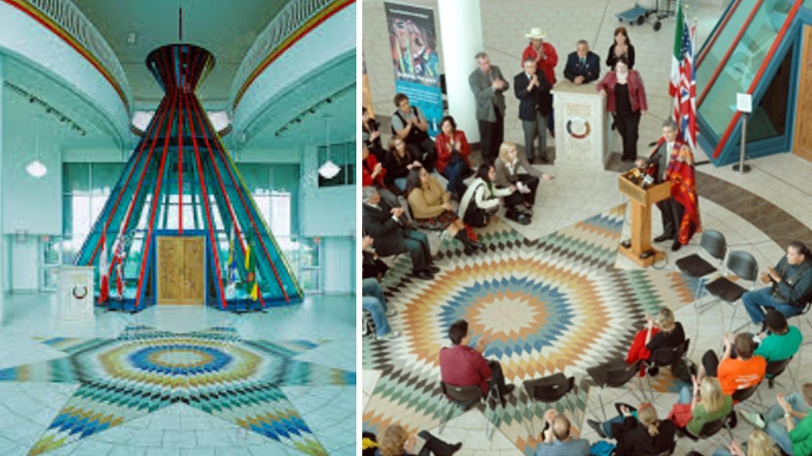 FNUniv glass teepee (left) and main rotunda (right)